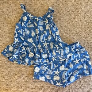 Old Navy Blue Seashell Print Top
